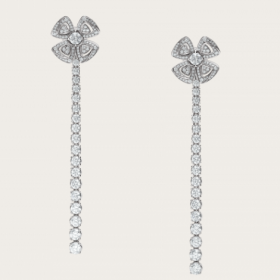 Bvlgari  Fiorever 18K  Platinum Diamond Earrings 358158