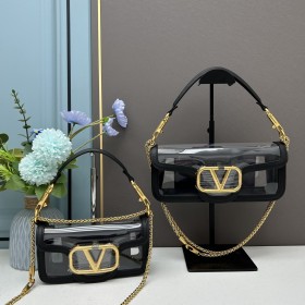 Valentino Garavani Spliced Transparent Loco Handbag 27x13x6CM