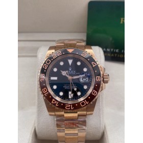 Rolex GMT-Master II Automatic Movement with gold Ceramic Bezel With black dial